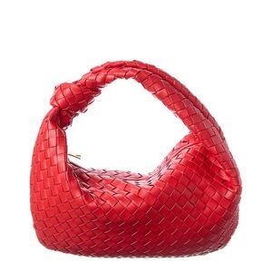 Tiffany & Fred Paris Large Hand-Woven Leather Pouch, Red